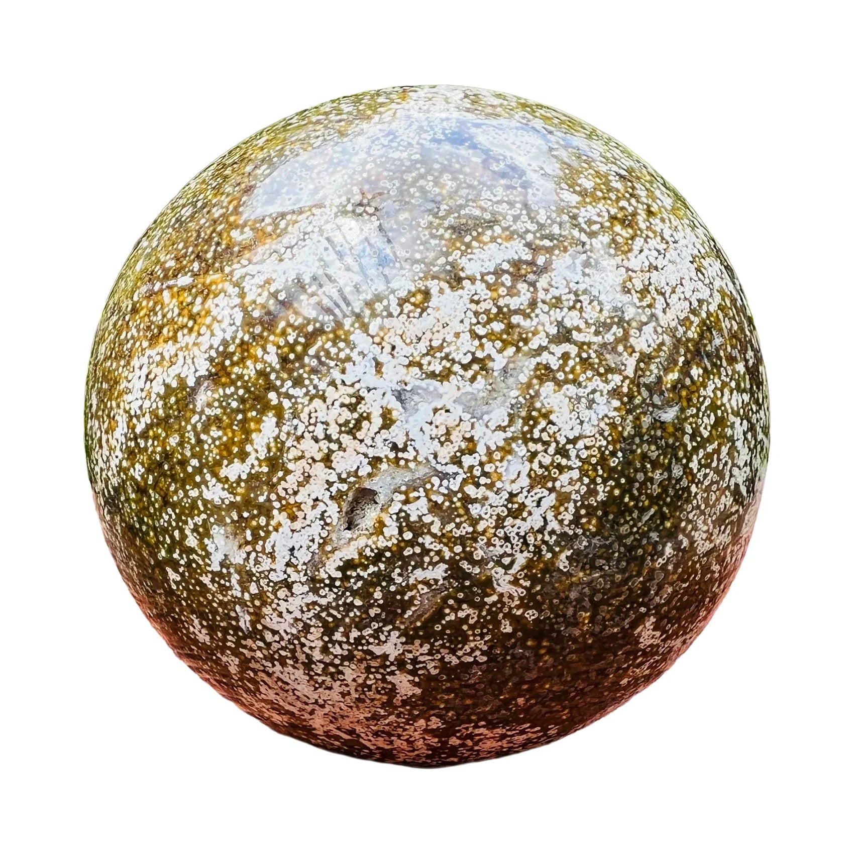 Ocean Jasper Crystal Spheres to support Emotional Healing, Love & Stress Relief — green polished from Madagascar