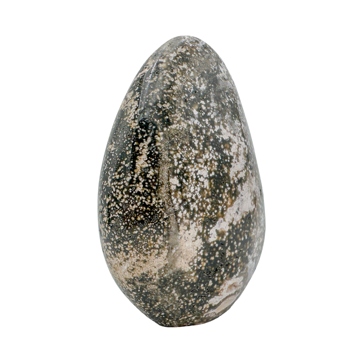 Close-up detail of Ocean Jasper freeform showing orbicular patterns