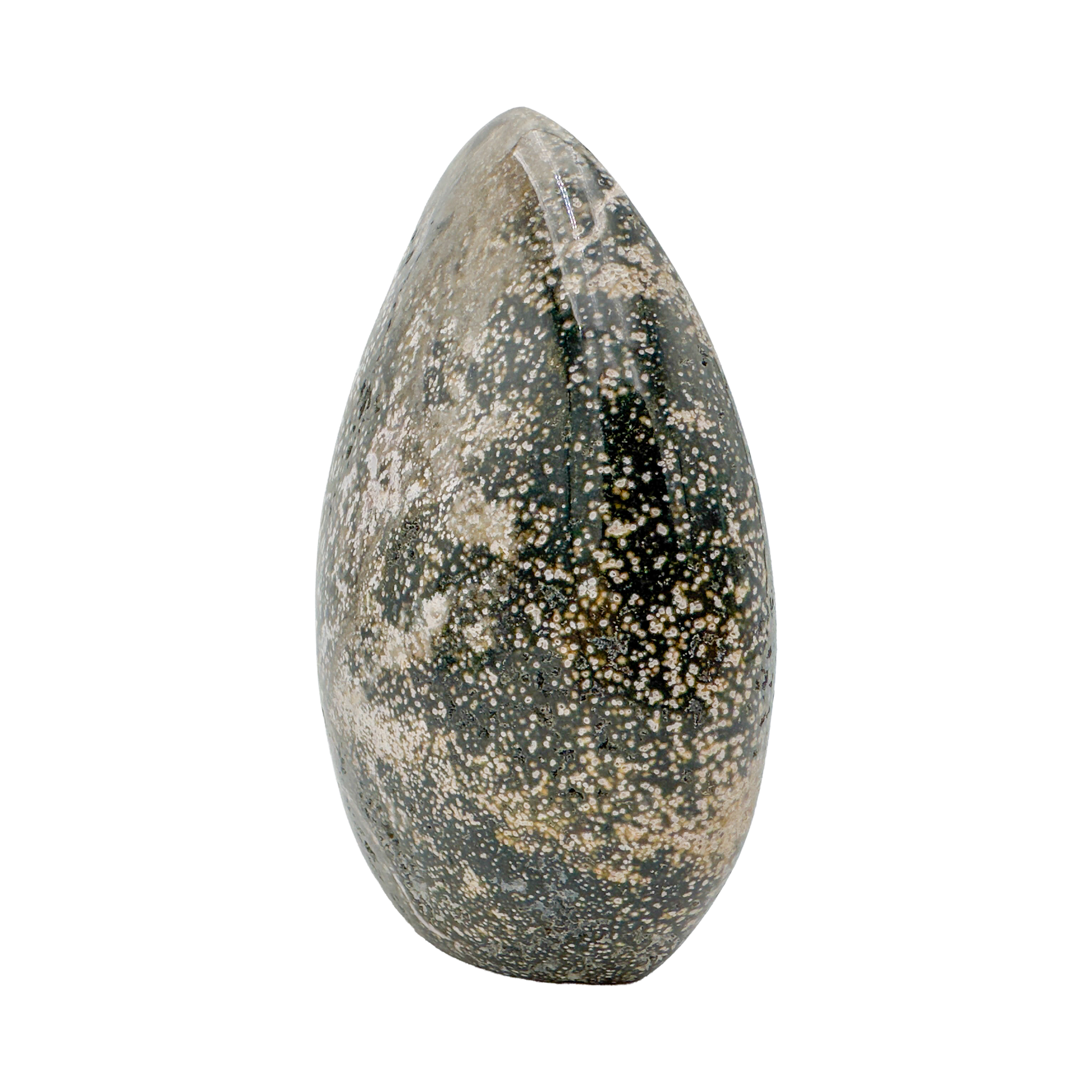 Side profile of Ocean Jasper freeform from Madagascar