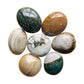 Ocean Jasper Palm Stones to support Emotional Healing, Love & Stress Relief — green smooth polished, AA directly from Madagascar