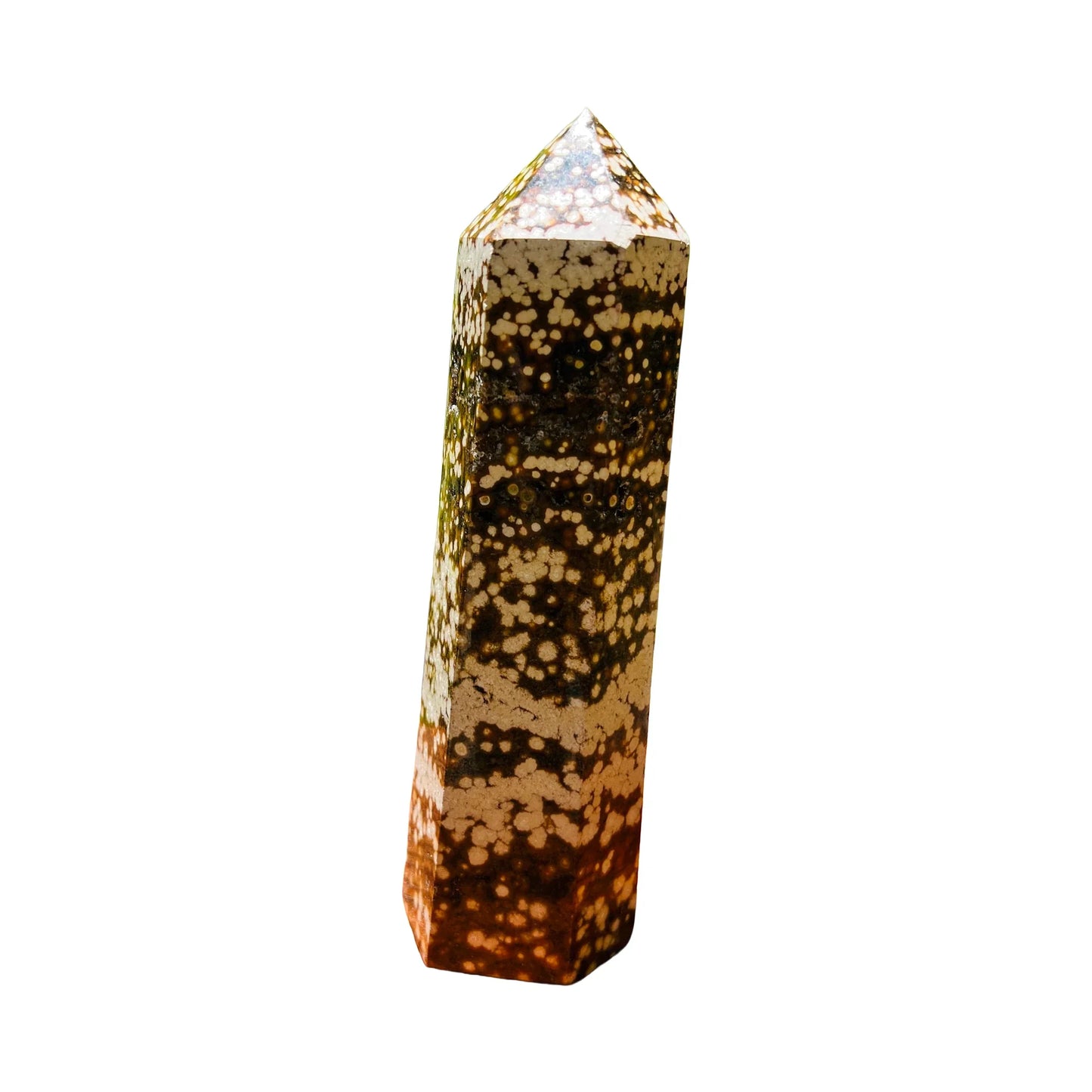 Ocean Jasper Crystal Points for Emotional Healing, Love & Stress Relief — green natural directly from Madagascar