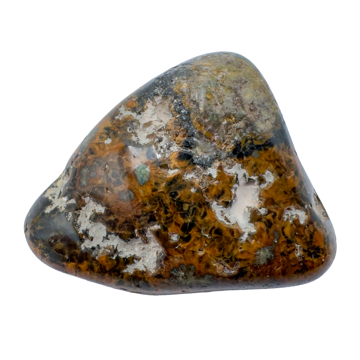 Detail view of A Grade Ocean Jasper tumbled stone from Madagascar