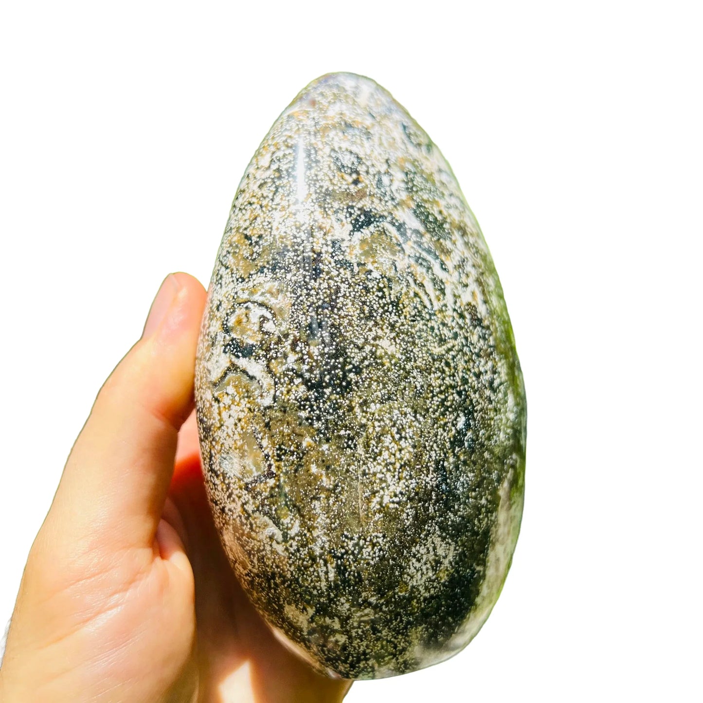 Full profile of Grade A Ocean Jasper freeform ready to ship from Beyond Bohemian