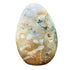 Top angle of green Ocean Jasper freeform, showing earthy tone, Madagascar-sourced.