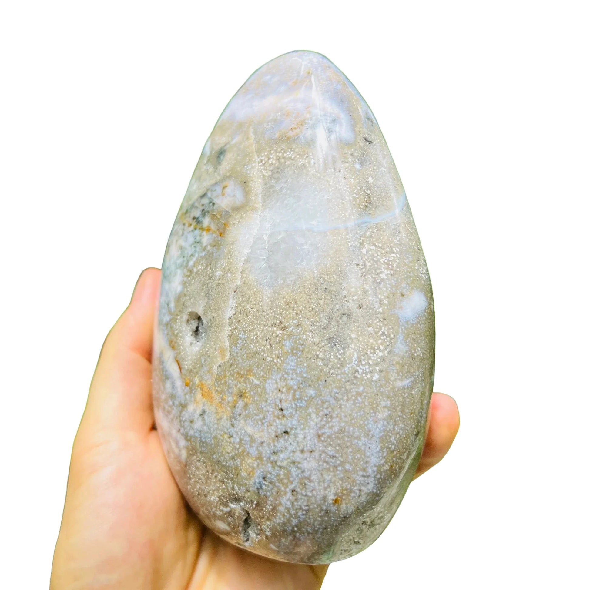 Back view of Grade A Ocean Jasper freeform showing natural surface