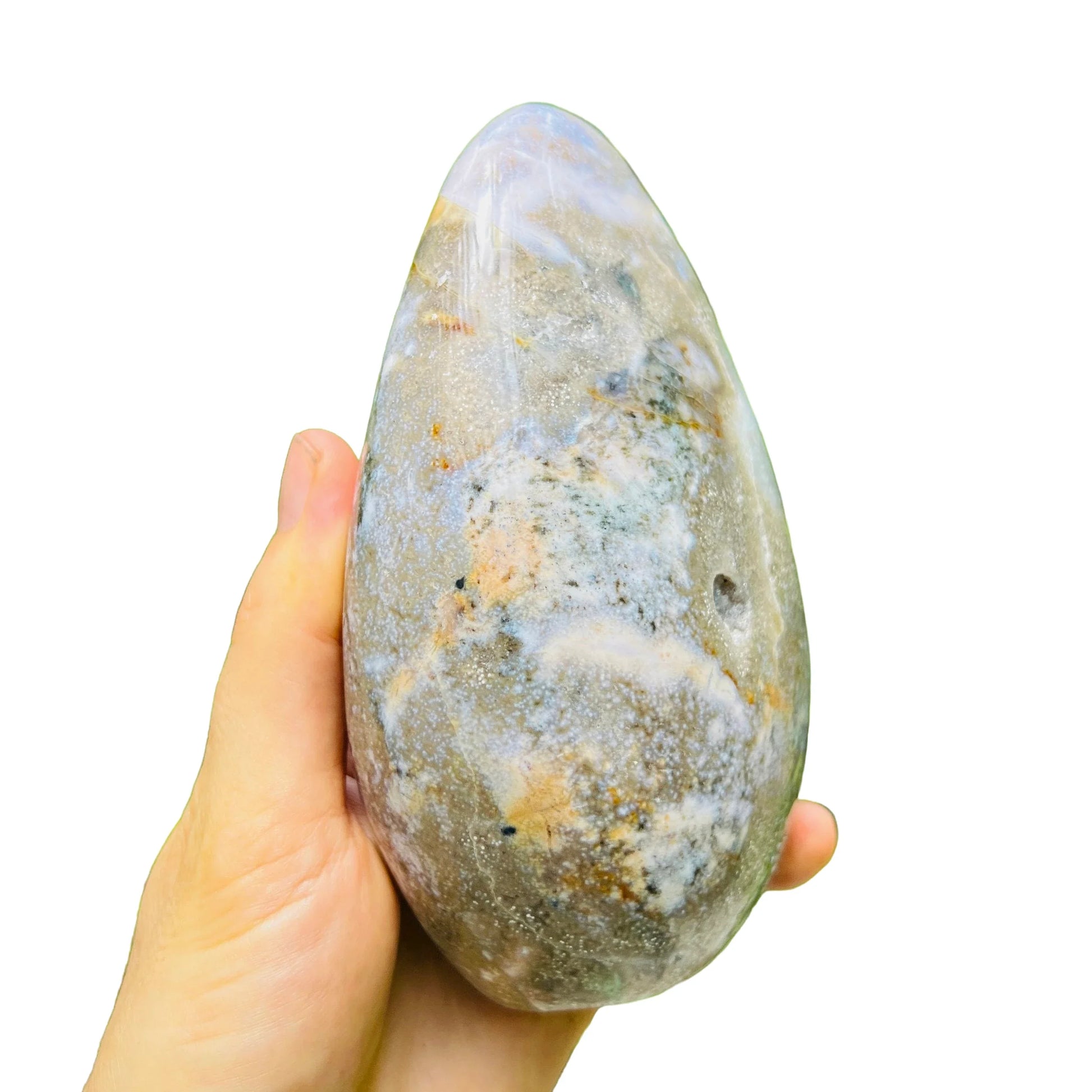 Full profile of Grade A Ocean Jasper freeform ready to ship from Beyond Bohemian