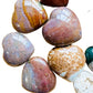 Reverse angle of Ocean Jasper polished heart, sourced from Sofia, Madagascar, showing earthy tone.