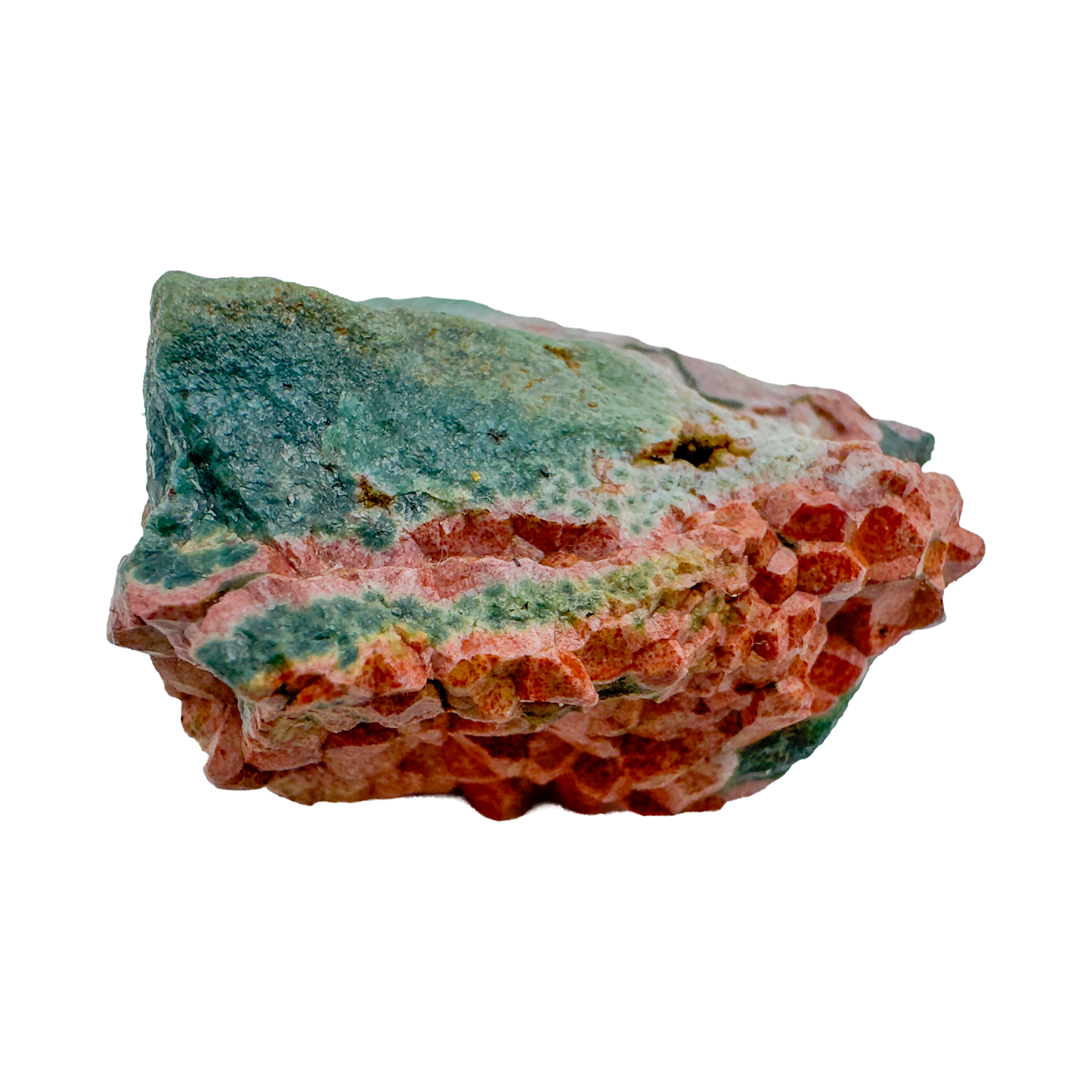 Single Ocean Jasper raw stone detail showing characteristic orbicular chalcedony pattern