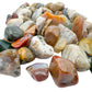 AA Ocean Jasper tumbled stones, full pile showing the range, 0.75-1.25 inch, Madagascar