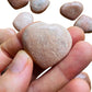 Full profile of Grade AA Peach Moonstone heart ready to ship from Beyond Bohemian