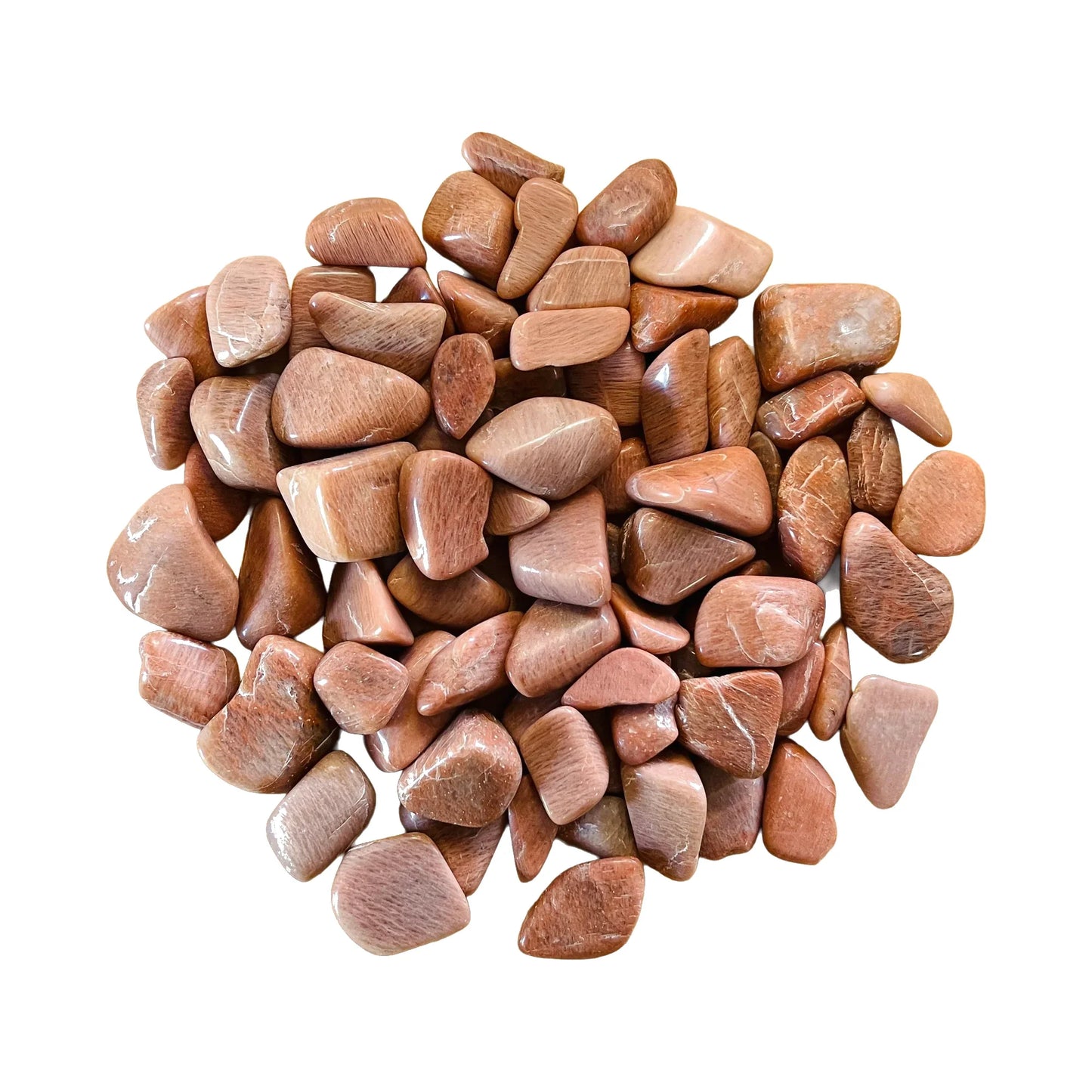 Peach Moonstone Crystals traditionally associated with Emotional Healing, Intuition & Self-Love — polished, AA grade Madagascar-sourced