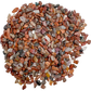 Petrified wood crystal chips bulk lot, Madagascar, showing natural wood grain texture preserved in stone