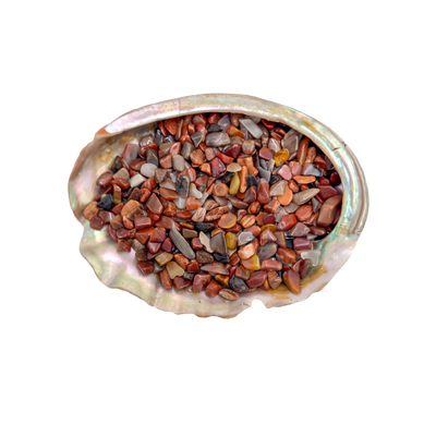 Grade A petrified wood crystal chips in a bowl, sourced from Madagascar