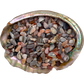Pink agate polished crystal chips from Botswana, pale pink and peach tones, 0.25-0.50 inch