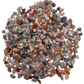 Pink agate crystal chips bulk lot, Botswana, polished pink and peach chips on neutral background