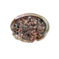 Grade A pink agate crystal chips in a bowl, sourced from Botswana