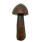 Top-down view of the tiger iron mushroom cap, 3.28 inches across with curved banding exposed by the carve.