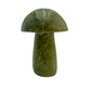 Left profile of Zimbabwean serpentine mushroom no. 5, squat 5.80 inch form on a thick stem.