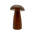 Tiger iron crystal mushroom carved in Zimbabwe from South African stone, front view, rust red and bronze cap, 6.03 inches tall.