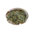 Grade A prehnite crystal chips in a bowl, sourced from Namibia