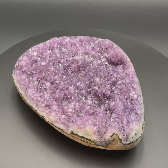 Video of the AA grade amethyst polished geode from Artigas, Uruguay, 7.60 x 5.94 x 2.18 in, 4.95 pounds, specimen 10.