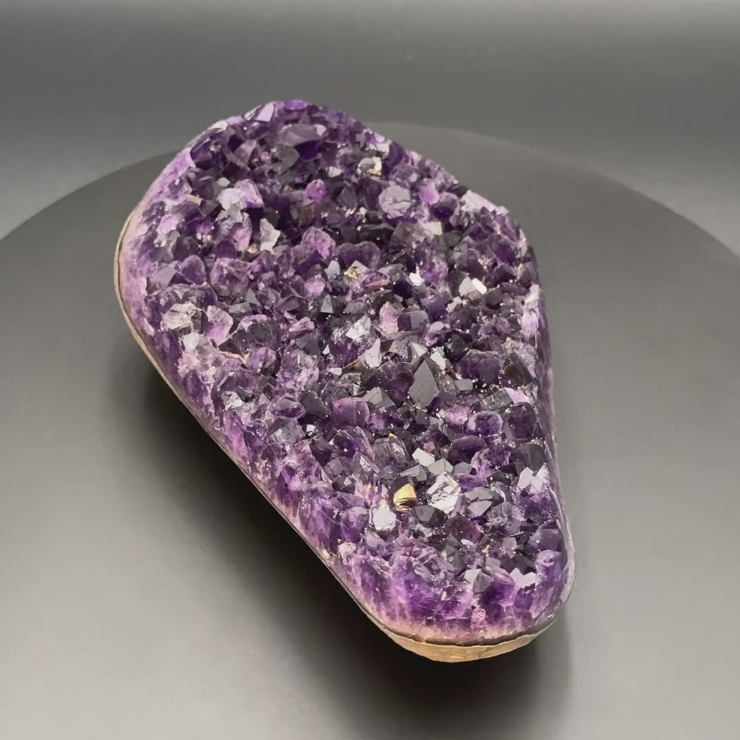 Video of the AAA grade amethyst polished geode from Artigas, Uruguay, 7.92 x 4.95 x 2.90 in, 3.81 pounds, specimen 26.