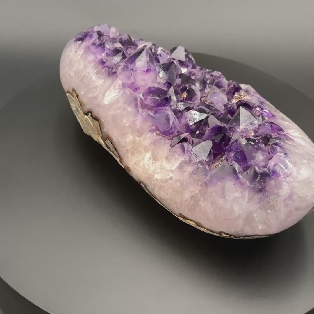 Video of the AAA grade amethyst polished geode from Artigas, Uruguay, 9.03 x 4.80 x 3.52 in, 6.50 pounds, specimen 12.