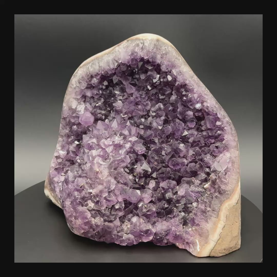 Video of the AA grade amethyst polished geode from Artigas, Uruguay, 8.94 x 4.92 x 8.43 in, 10.93 pounds, specimen 55.