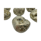 Detail of Grade AA Pyrite tumbled stone showing cubic crystal faces