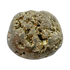 Top view of Pyrite tumbled stone showing metallic luster