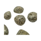 Pyrite tumbled stone closeup showing natural color variation