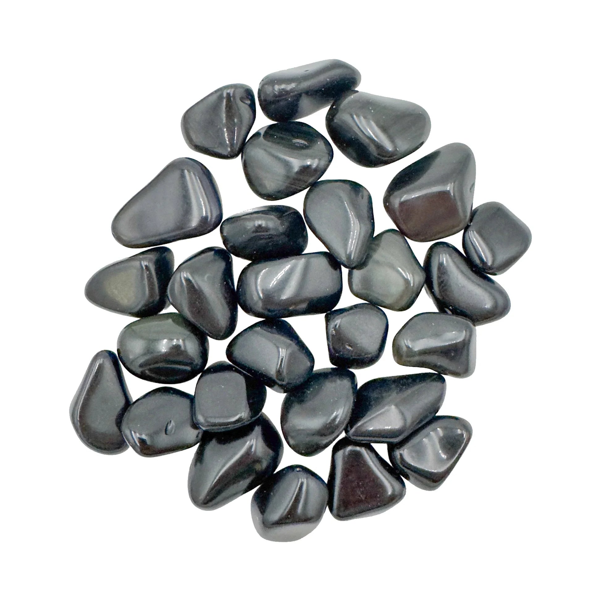 Tumbled Rainbow Obsidian Crystals for Emotional Healing, Love & Protection — black polished, AA grade from Mexico
