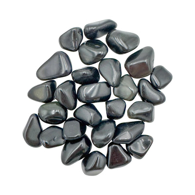 Tumbled Rainbow Obsidian Crystals for Emotional Healing, Love & Protection — black polished, AA grade from Mexico