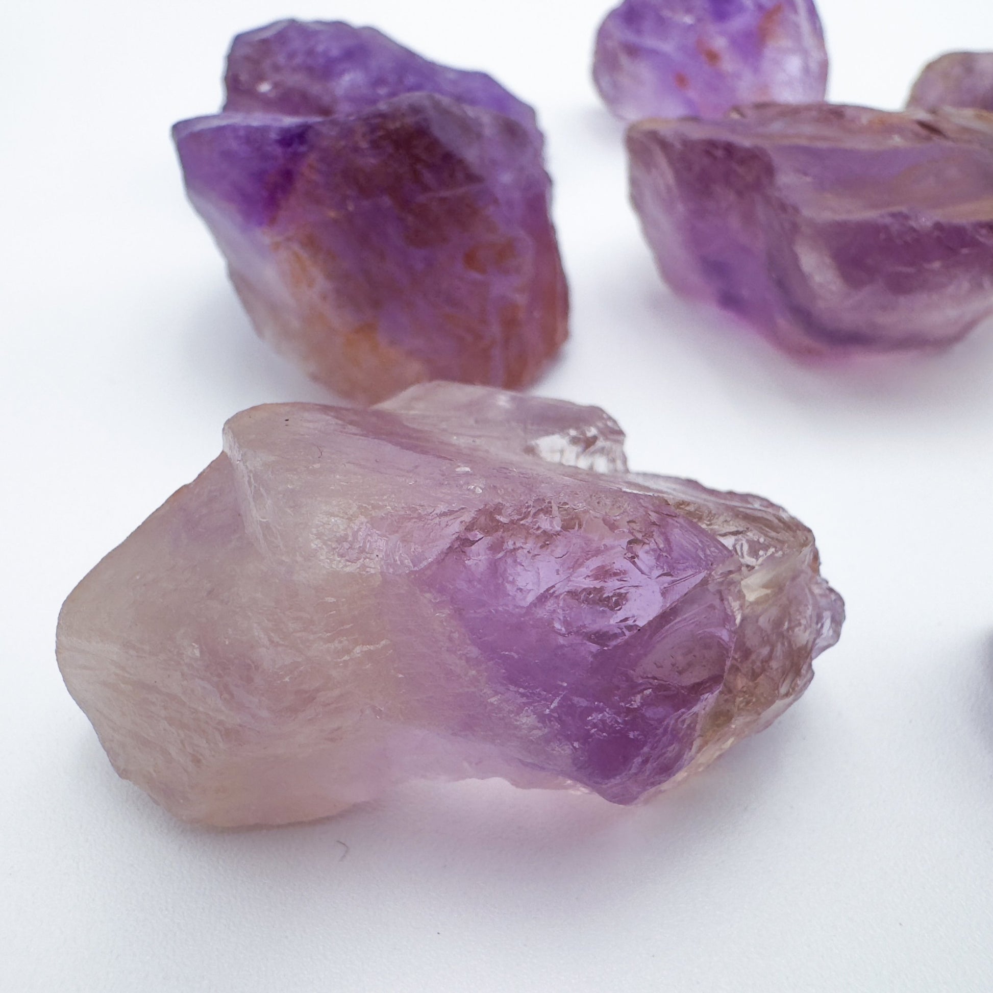 Reverse angle of Ametrine raw stone, sourced from Ángel Sandoval Province, Bolivia.