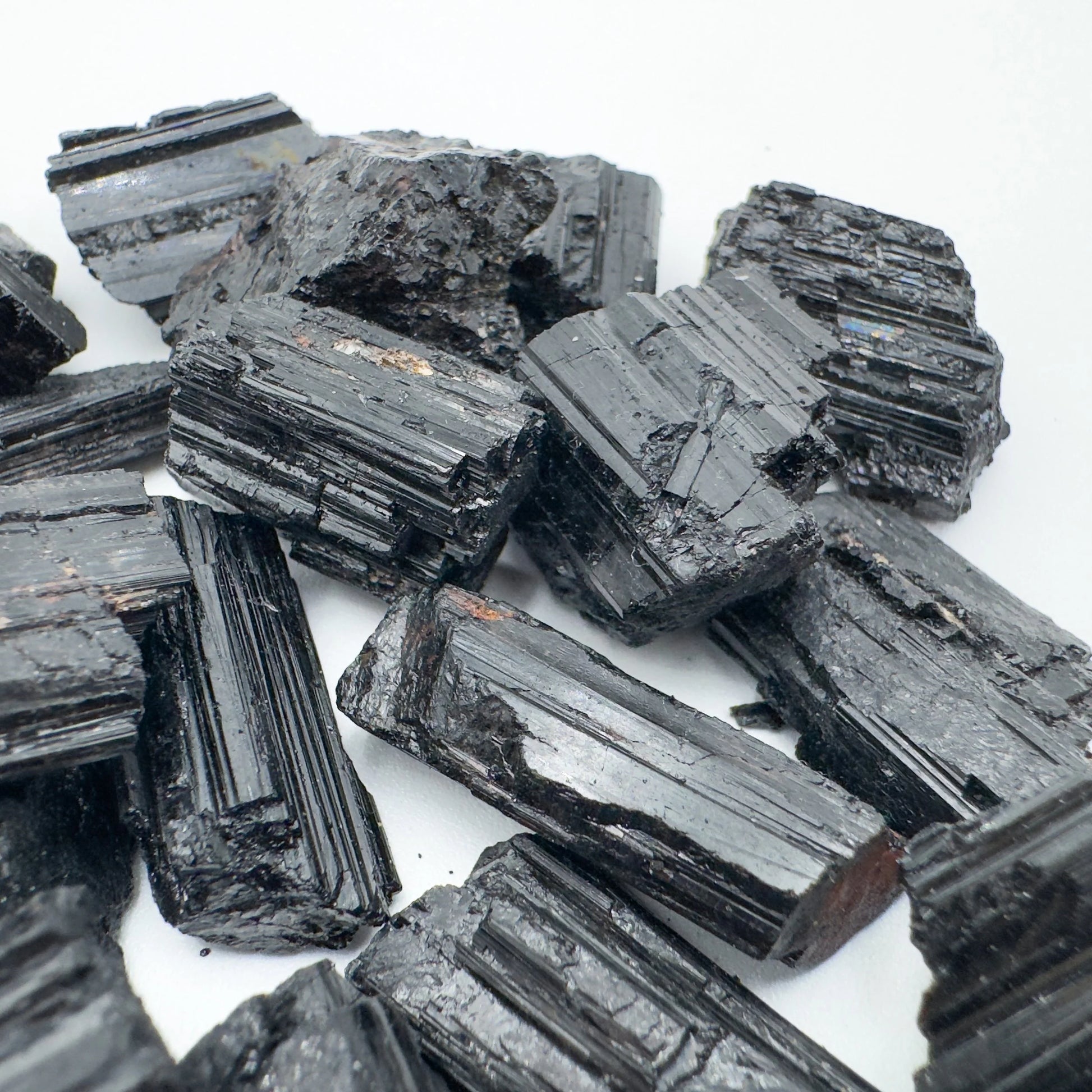 Base detail of Grade AA Black Tourmaline raw