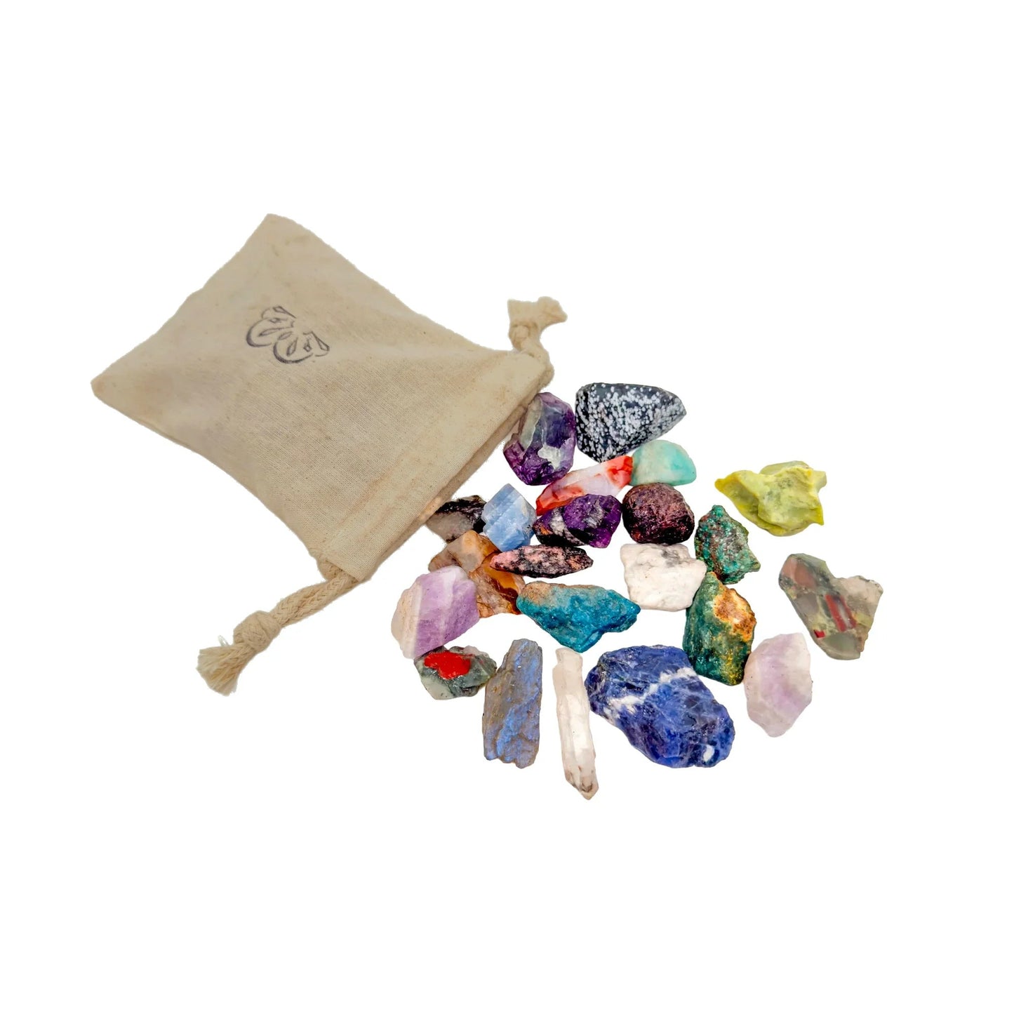 Raw Crystal Mystery Bag - mixed raw crystals in a cotton pouch, Worldwide