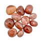 Polished Red Aragonite Palm Stones to support Confidence, Energy & Grounding — orange smooth polished, hand-selected AAA Peru-sourced