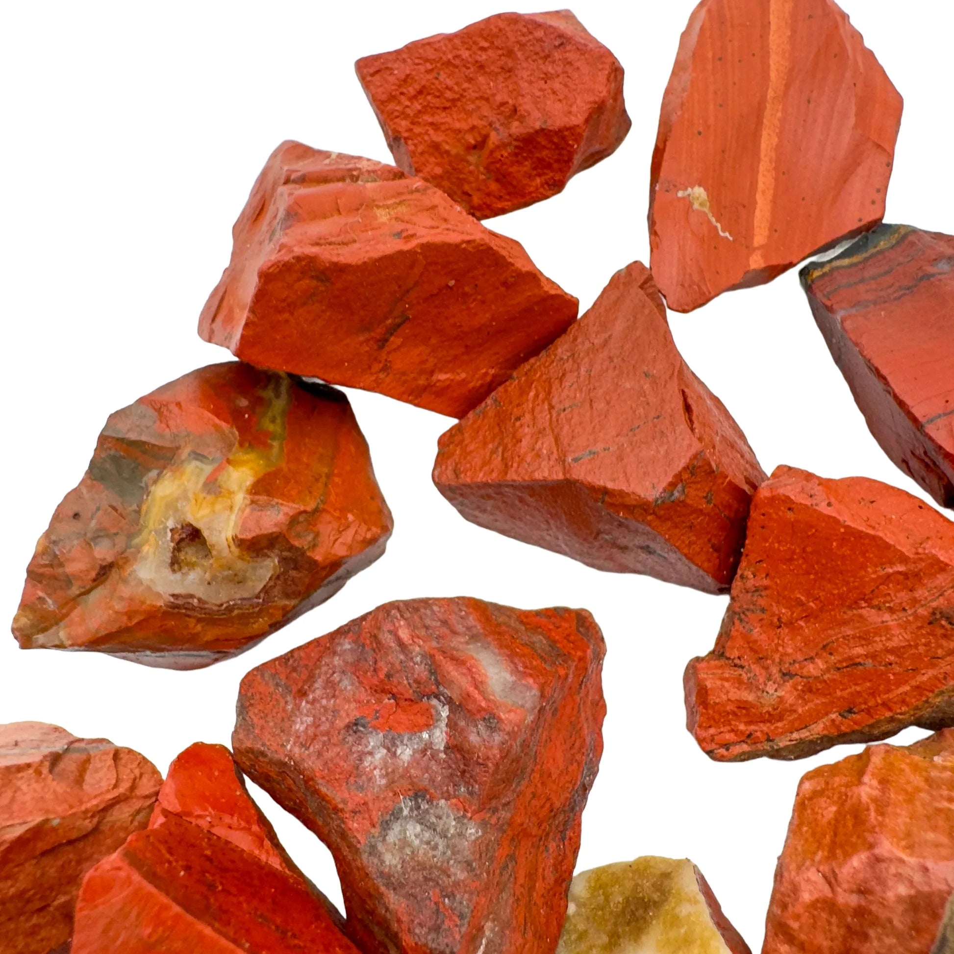 Reverse side of Red Jasper raw stone, traditionally used for Grounding and Energy, showing characteristic finish.