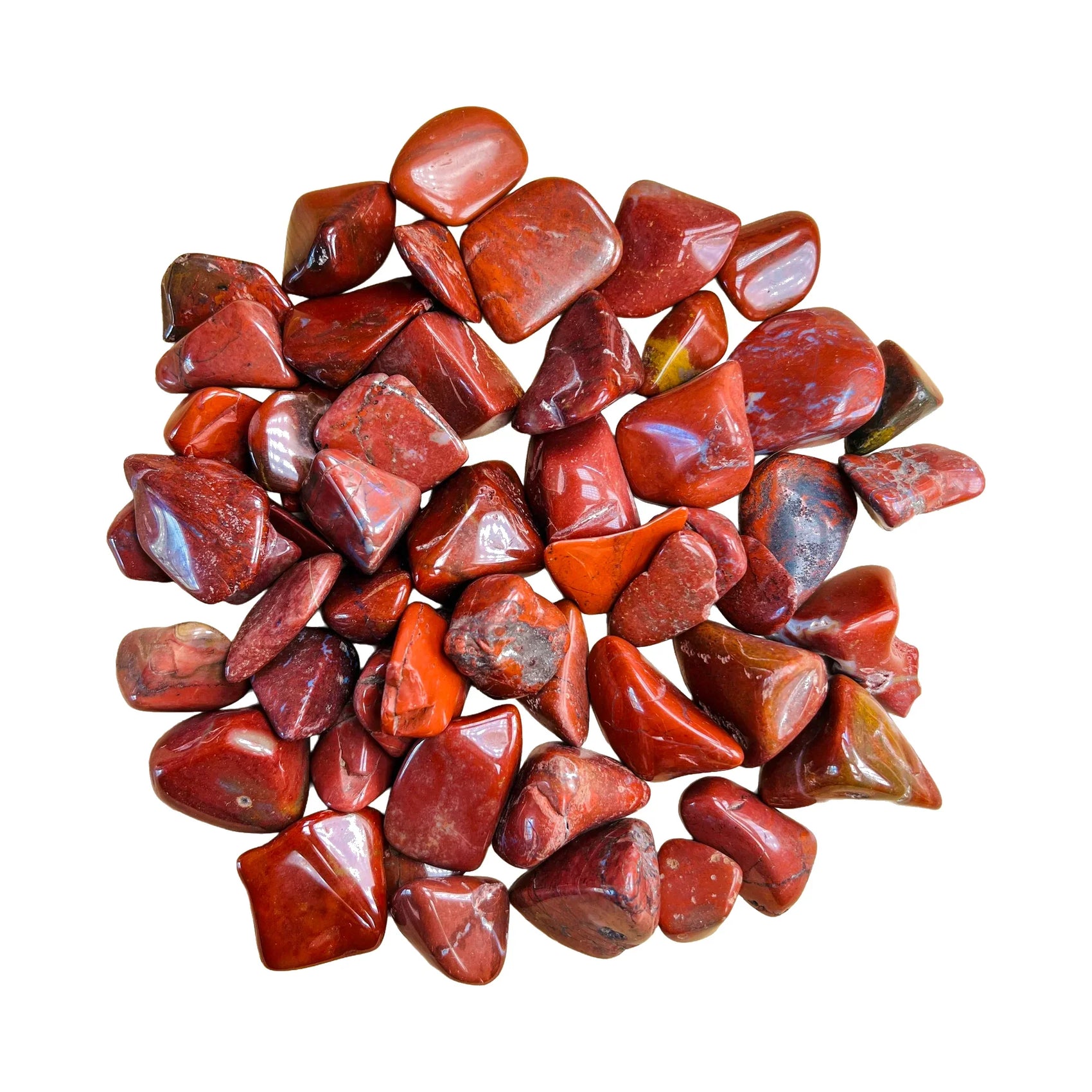 Red Jasper Tumbled Stones for Confidence, Energy & Grounding — beginner-friendly red polished, hand-selected AA from Madagascar