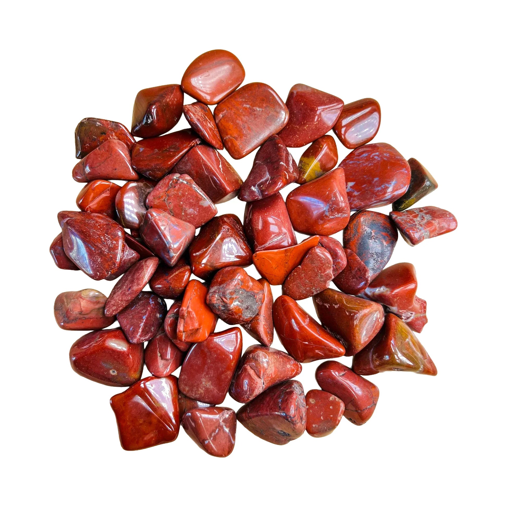 Red Jasper Tumbled Stones for Confidence, Energy & Grounding — beginner-friendly red polished, hand-selected AA from Madagascar