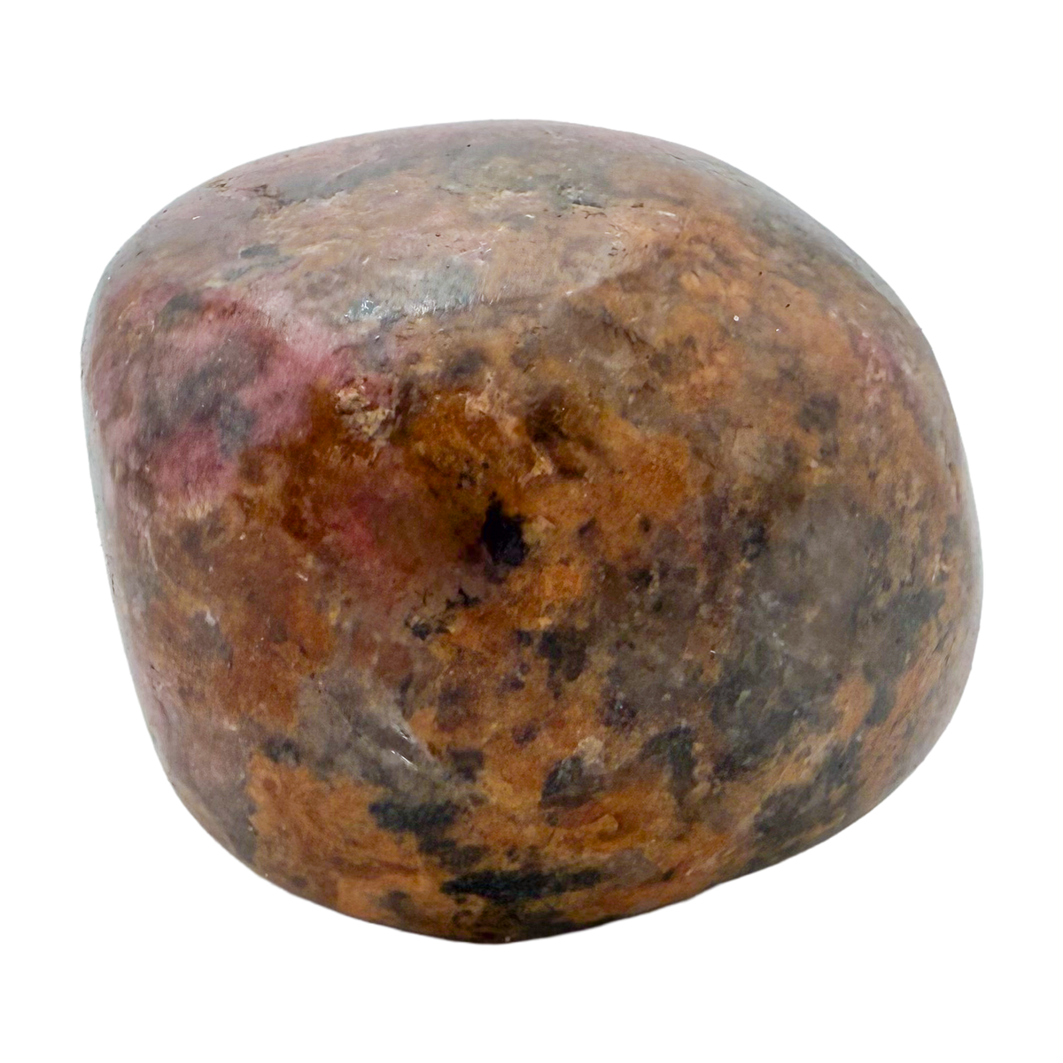 Rhodonite polished free form from Zimbabwe, alternate view