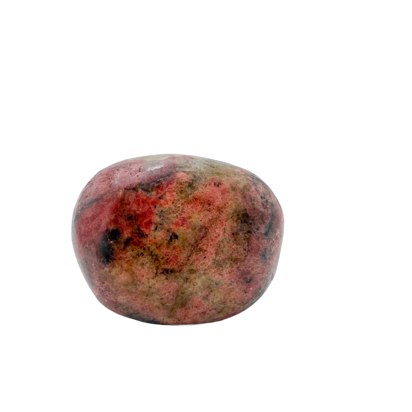 AA grade Rhodonite polished free form from Masvingo, Zimbabwe, rose pink with black manganese veining