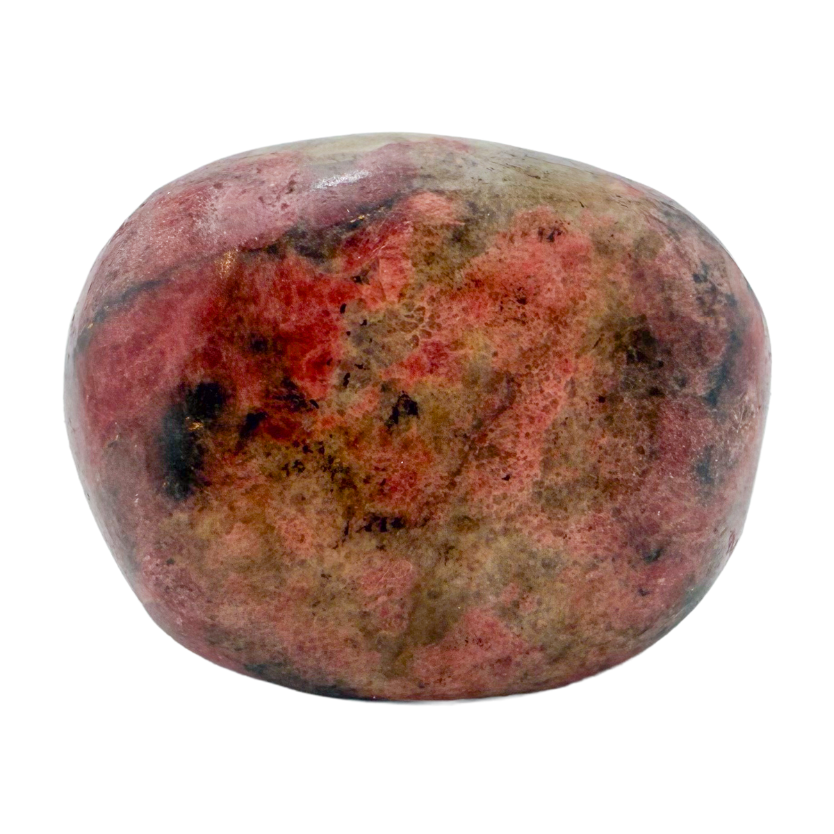 AA grade Rhodonite polished free form from Masvingo, Zimbabwe, rose pink with black manganese veining