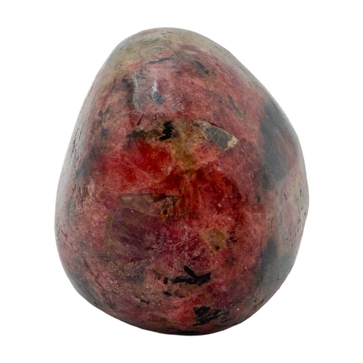 Rhodonite polished free form from Zimbabwe, alternate view