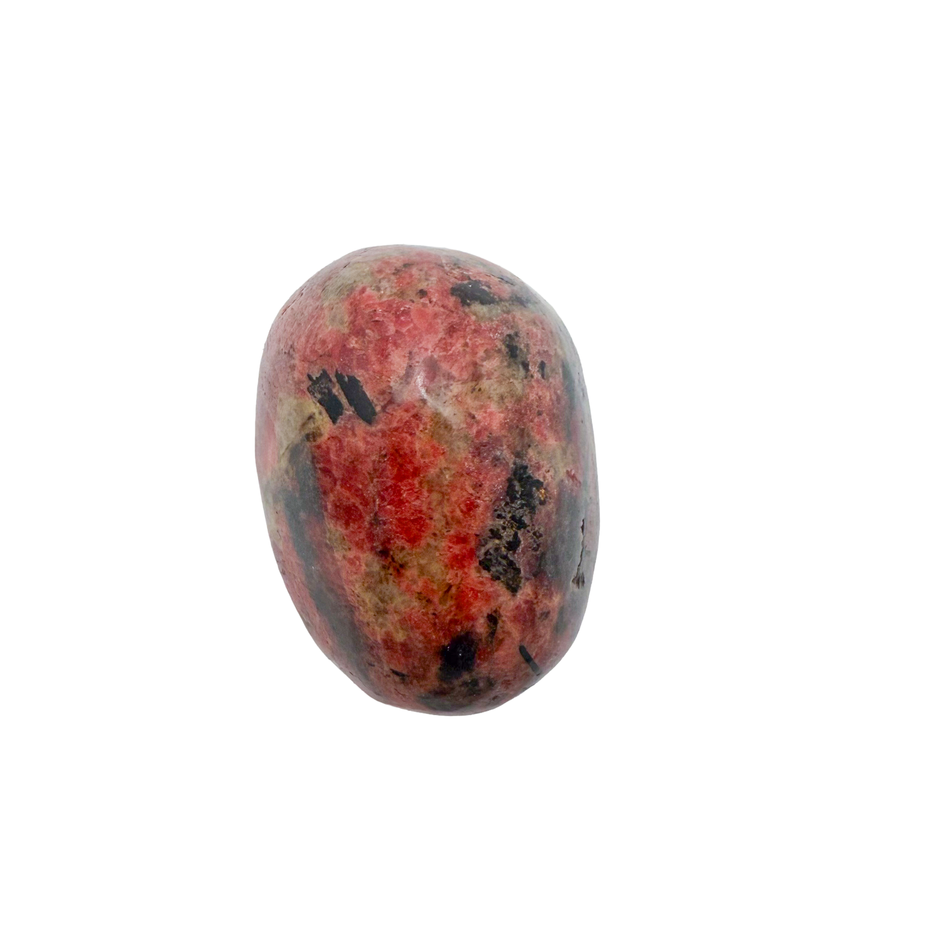 Rhodonite polished free form from Zimbabwe, alternate view