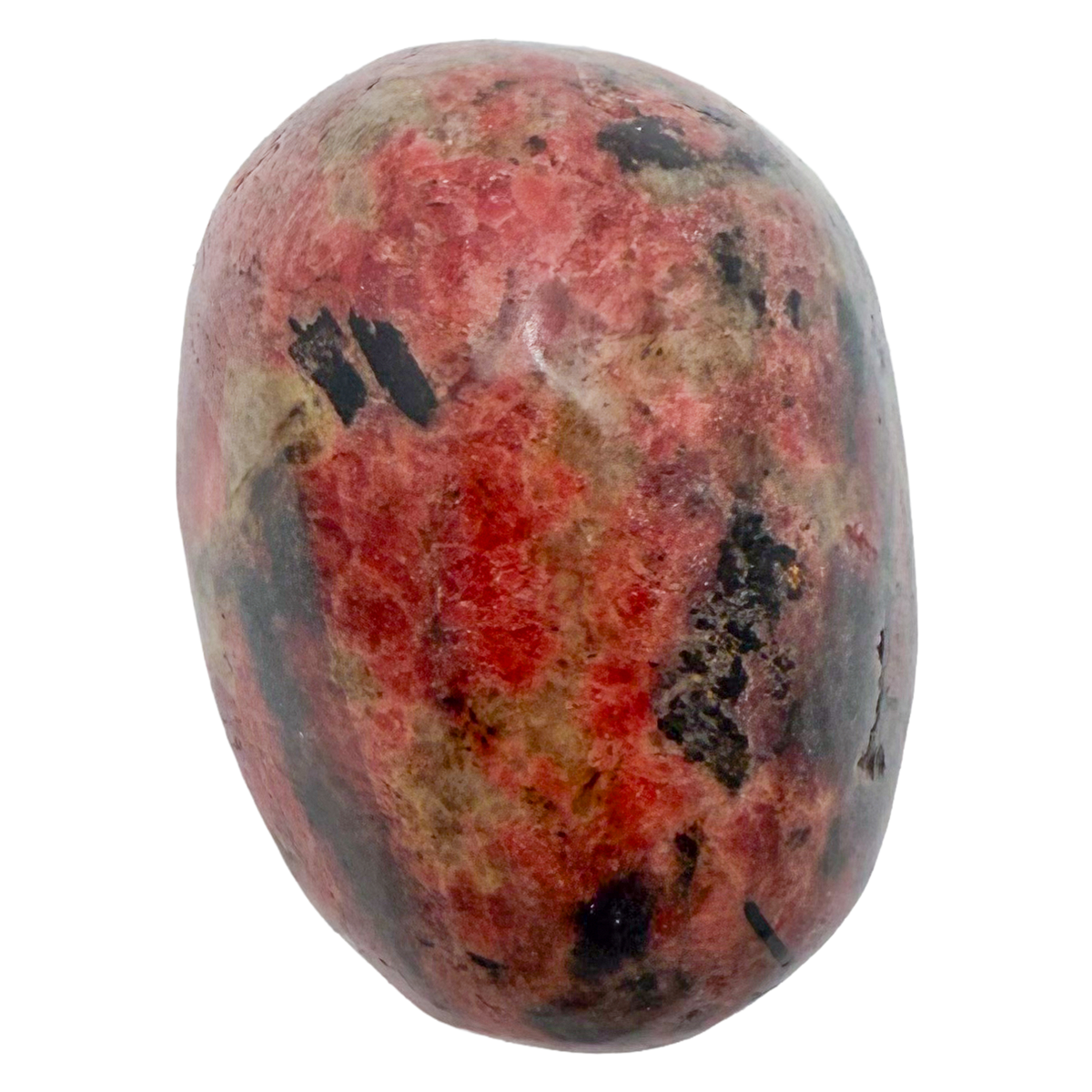 Rhodonite polished free form from Zimbabwe, alternate view