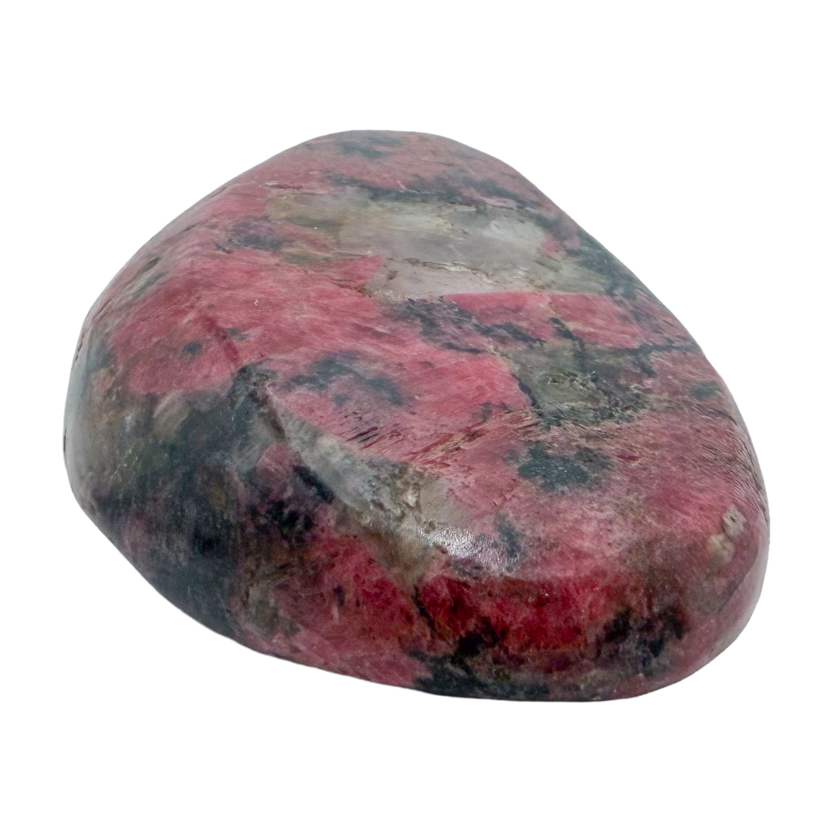 Rhodonite polished free form from Zimbabwe, alternate view