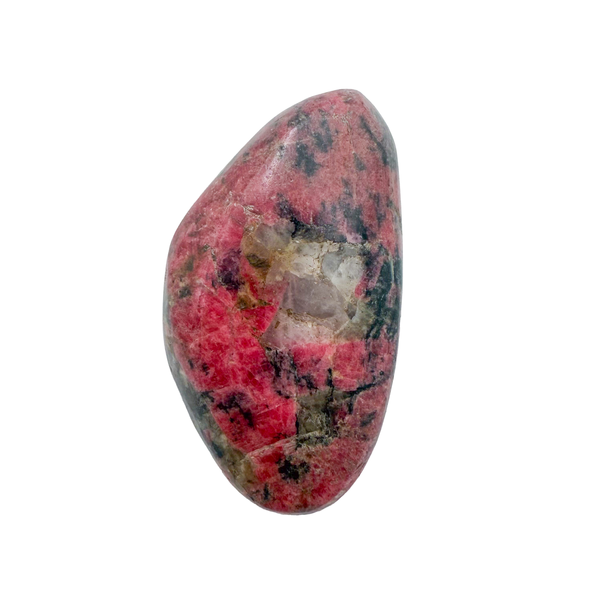 Rhodonite polished free form from Zimbabwe, alternate view
