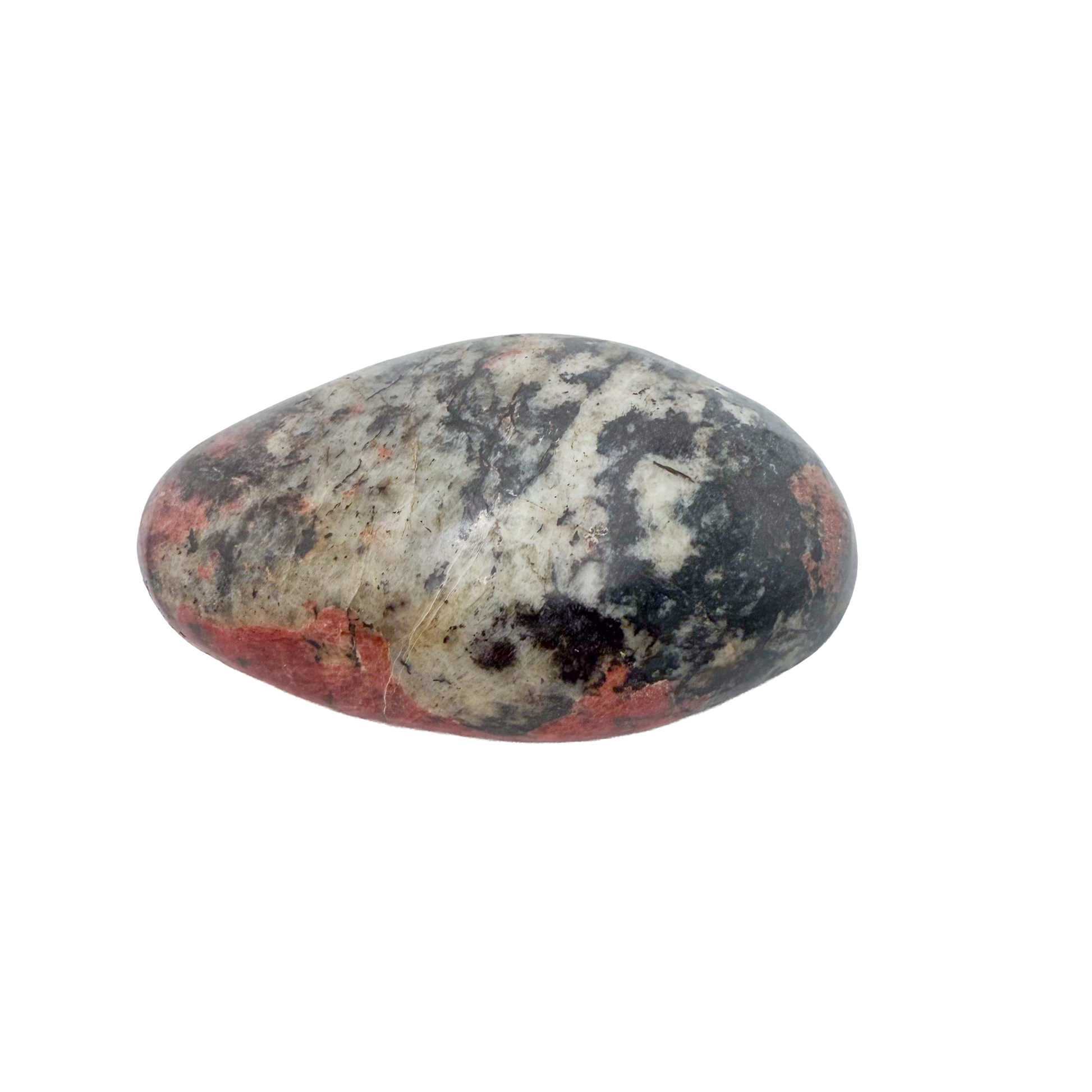 Rhodonite polished free form from Zimbabwe, alternate view