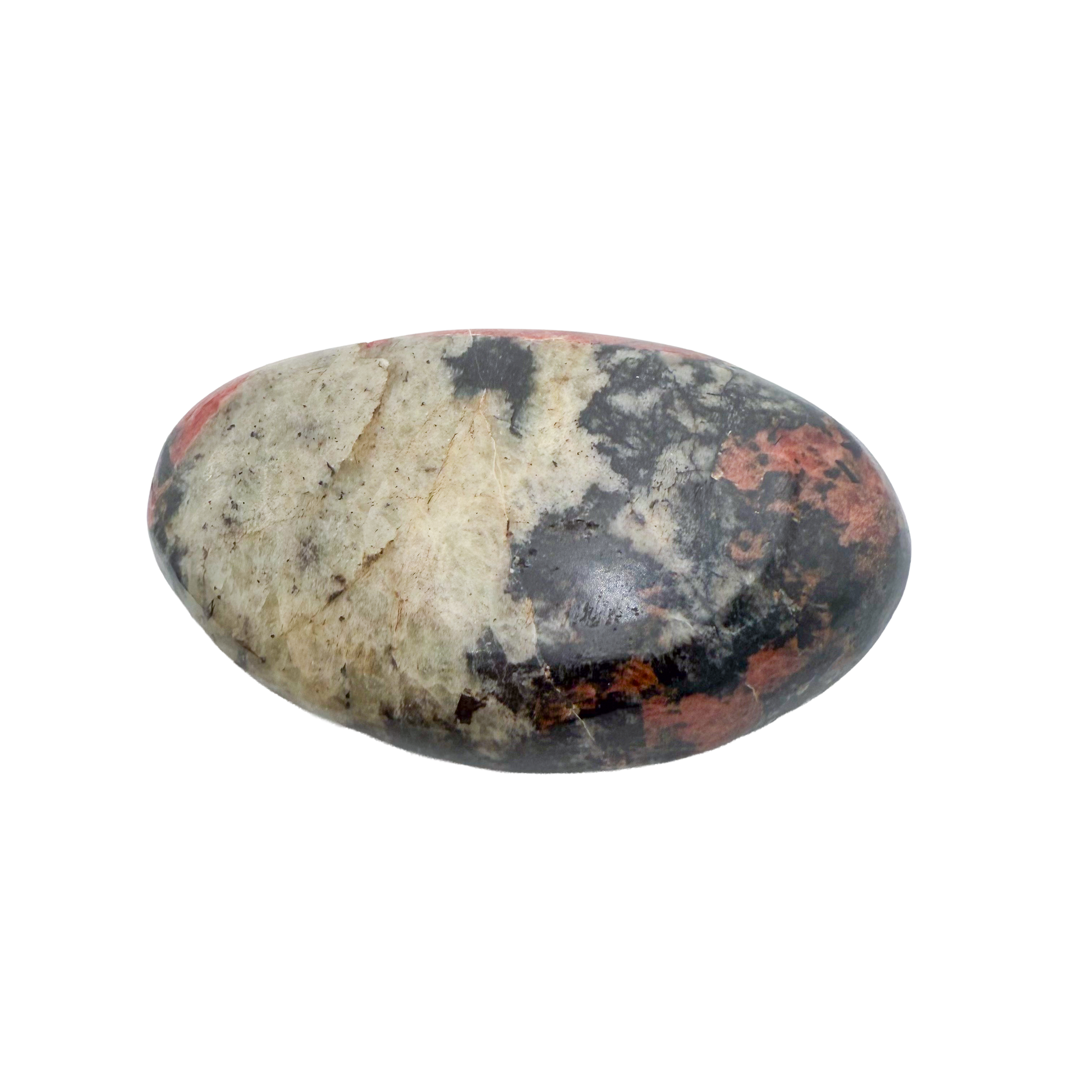 Rhodonite polished free form from Zimbabwe, alternate view